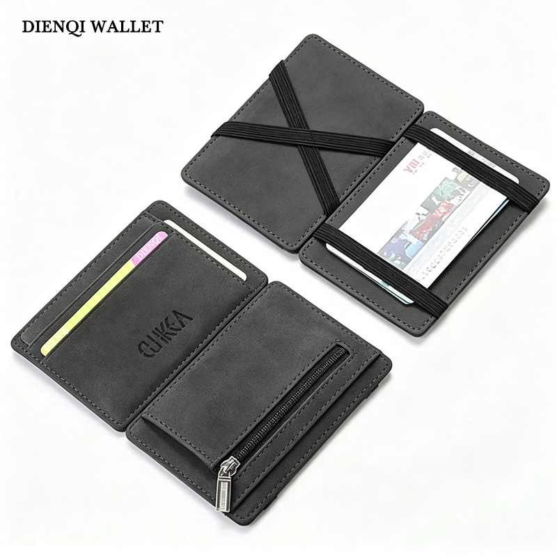 Bifold Leather Wallet - محفظة سحرية من الجلد الصناعي للرجال،