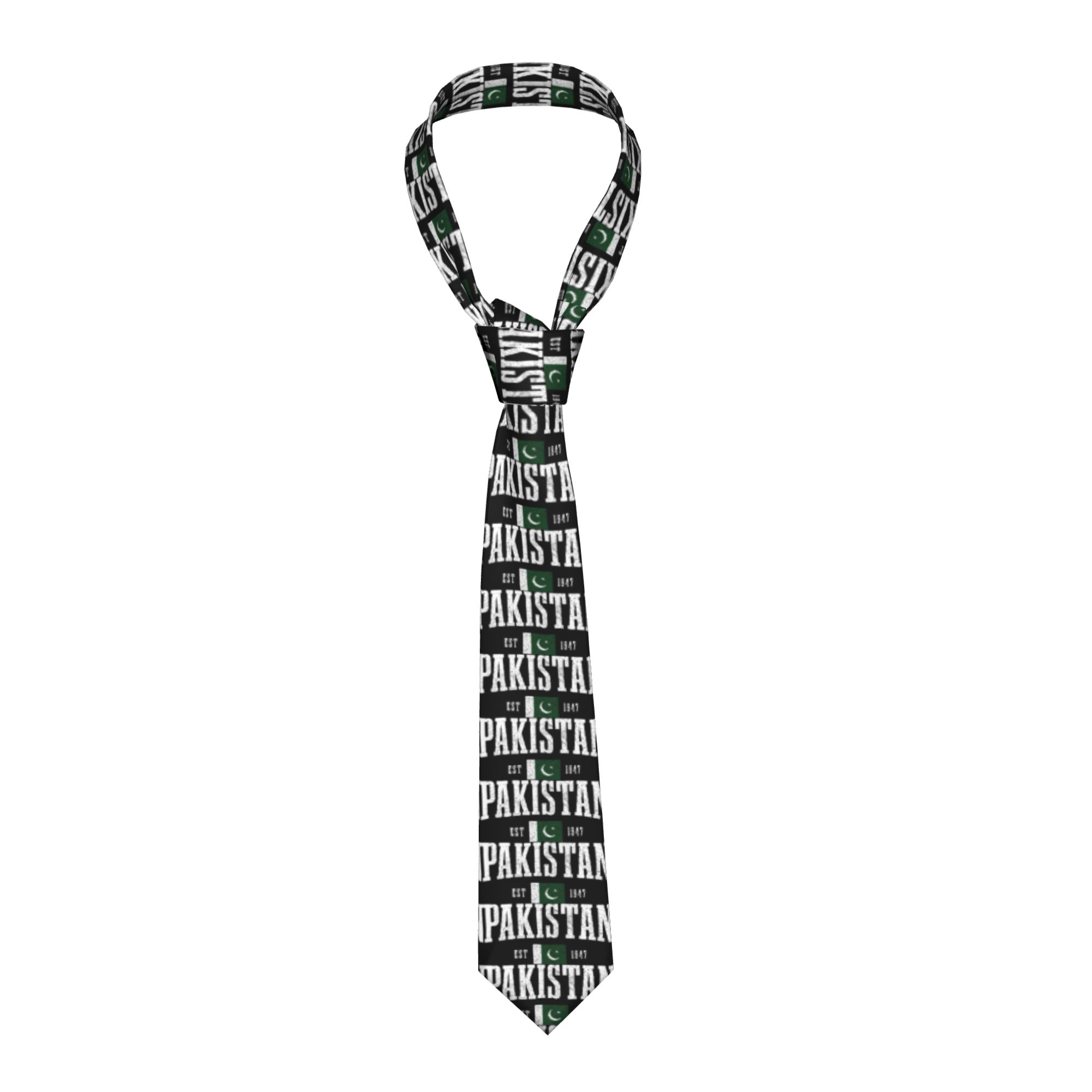 Men Accessories Pakistan - ربطة عنق رجالية بتصميم علم باكستان،