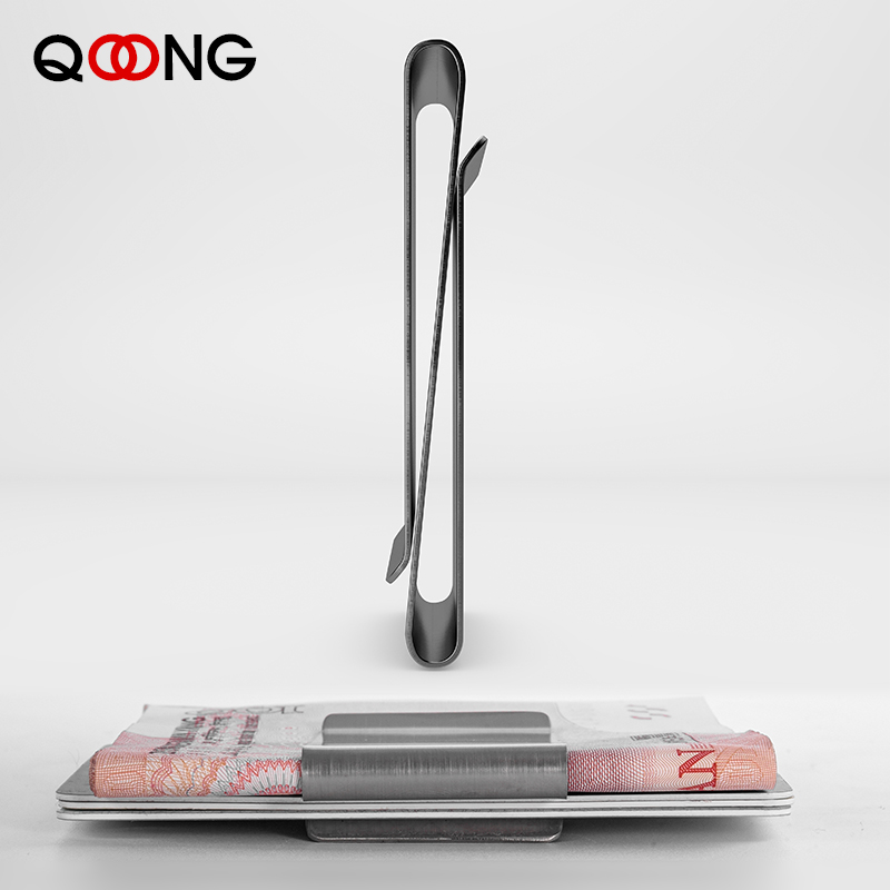 Money Clip Slim - QOONG الفولاذ المقاوم للصدأ ضئيلة مزدوجة