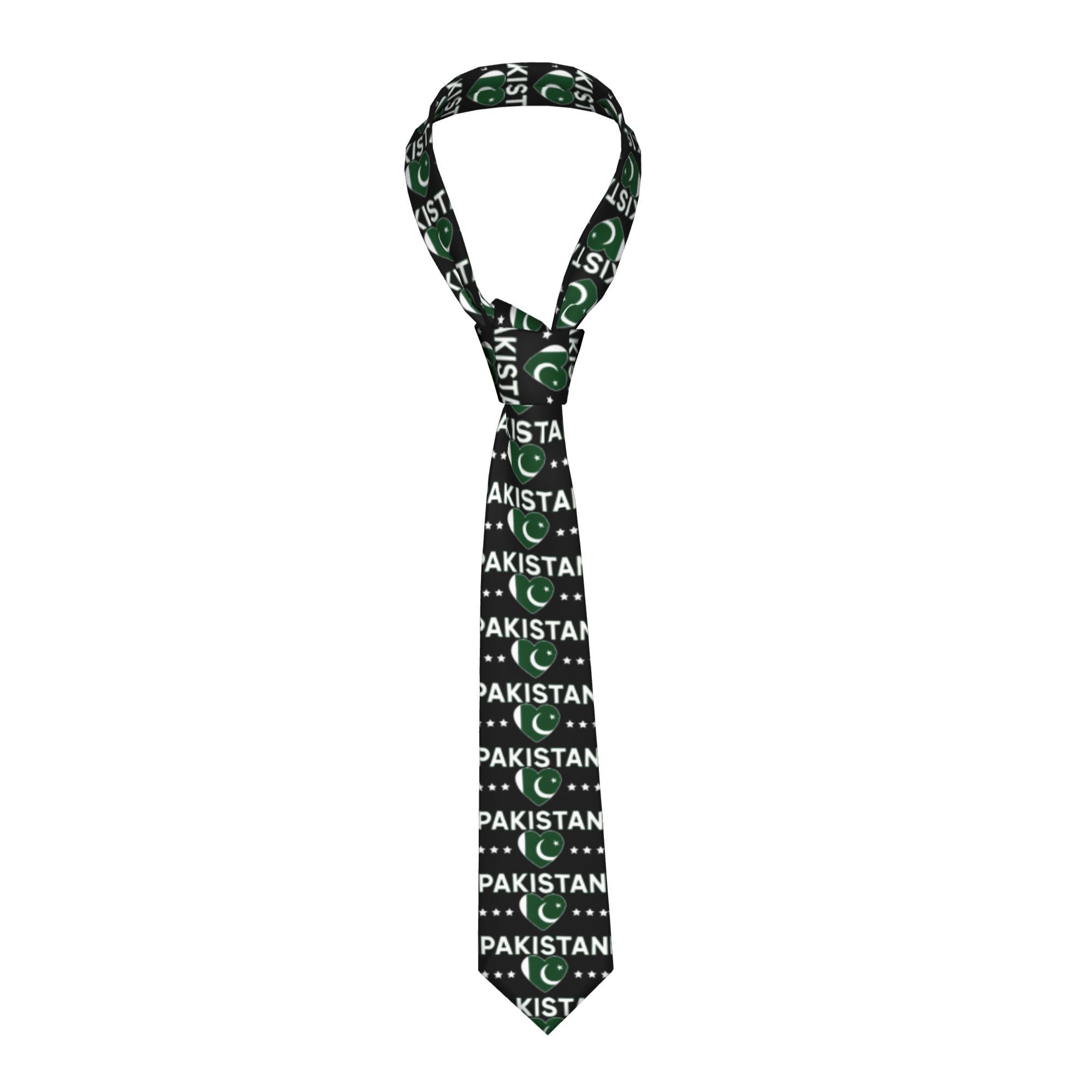 Men Accessories Pakistan - ربطة عنق بتصميم قلب علم باكستان