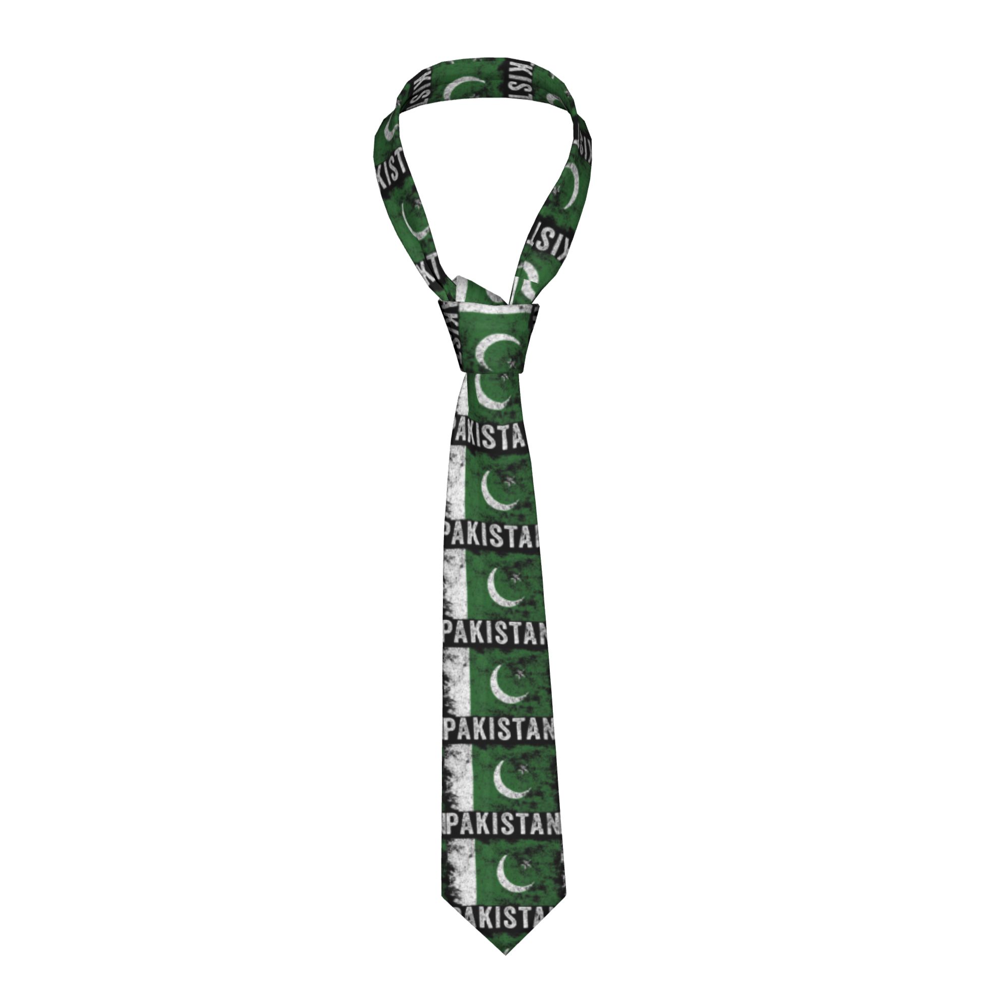 Men Accessories Pakistan - ربطة عنق بتصميم علم باكستان الممزق،