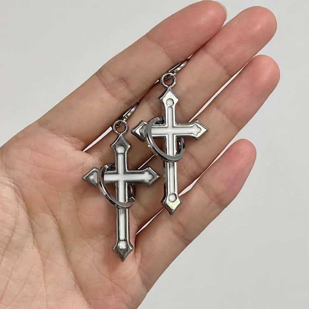 أقراط دائرية فضية اللون بتصميم - مراجعة Men Accessories Aesthetic وسعره
