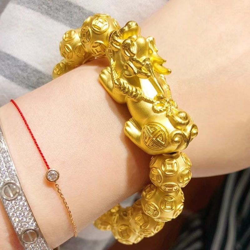 نقية 18K مطلي Pixiu سوار للرجا - مراجعة Bead Bracelet Men وسعره