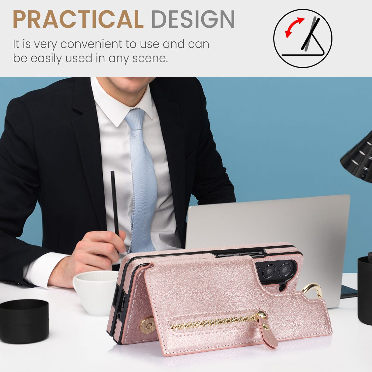 حافظة جلدية بسحاب لهاتف سامسون - مراجعة Bifold Leather Wallet وسعره