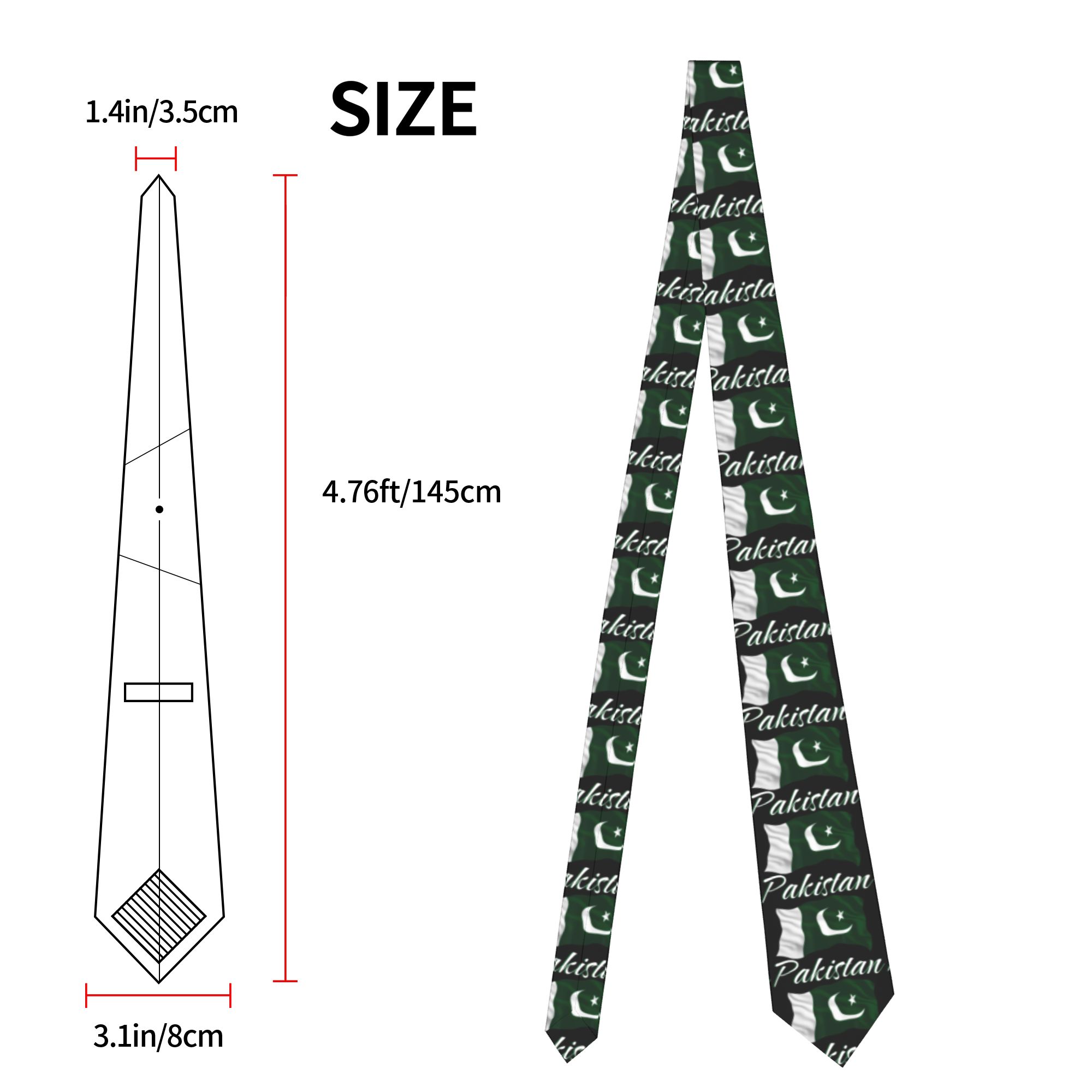 ربطة عنق رجالية بتصميم علم باك - مراجعة Men Accessories Pakistan وسعره
